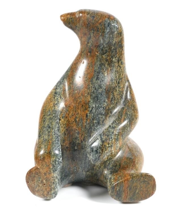 Appraisal: Native American Inuit soapstone figural polar bear carving by artist