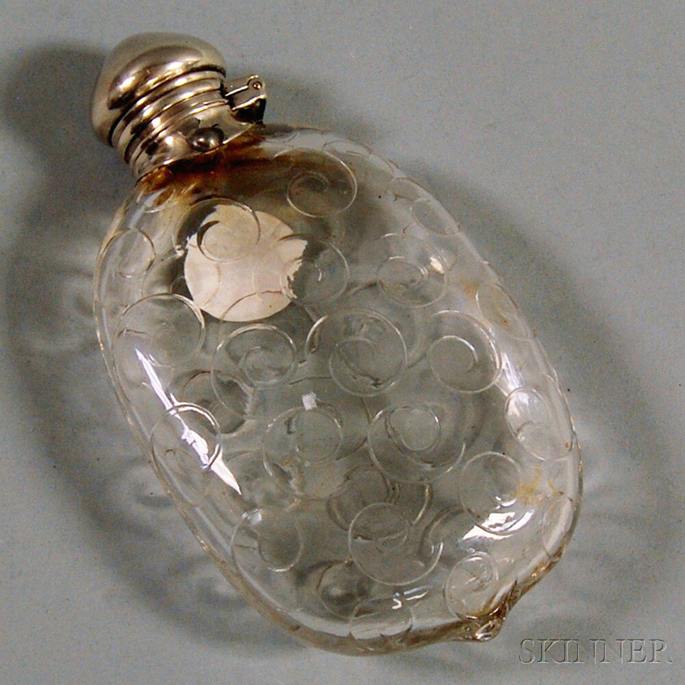 Appraisal: Tiffany Co Sterling Silver-mounted Colorless Glass Flask the flask with