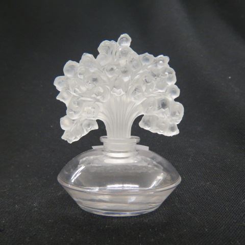 Appraisal: R Lalique French Crystal Perfume frosted floral stopper signed excellent