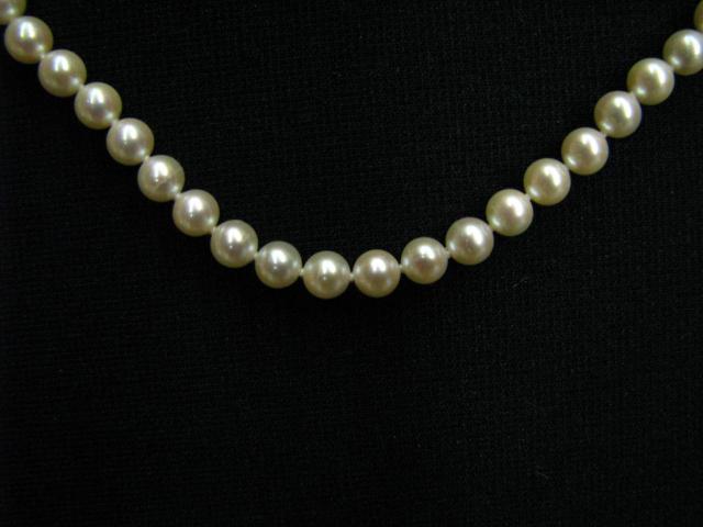 Appraisal: '' strand of Mikimoto Pearls with K Mikimoto clasp pearls