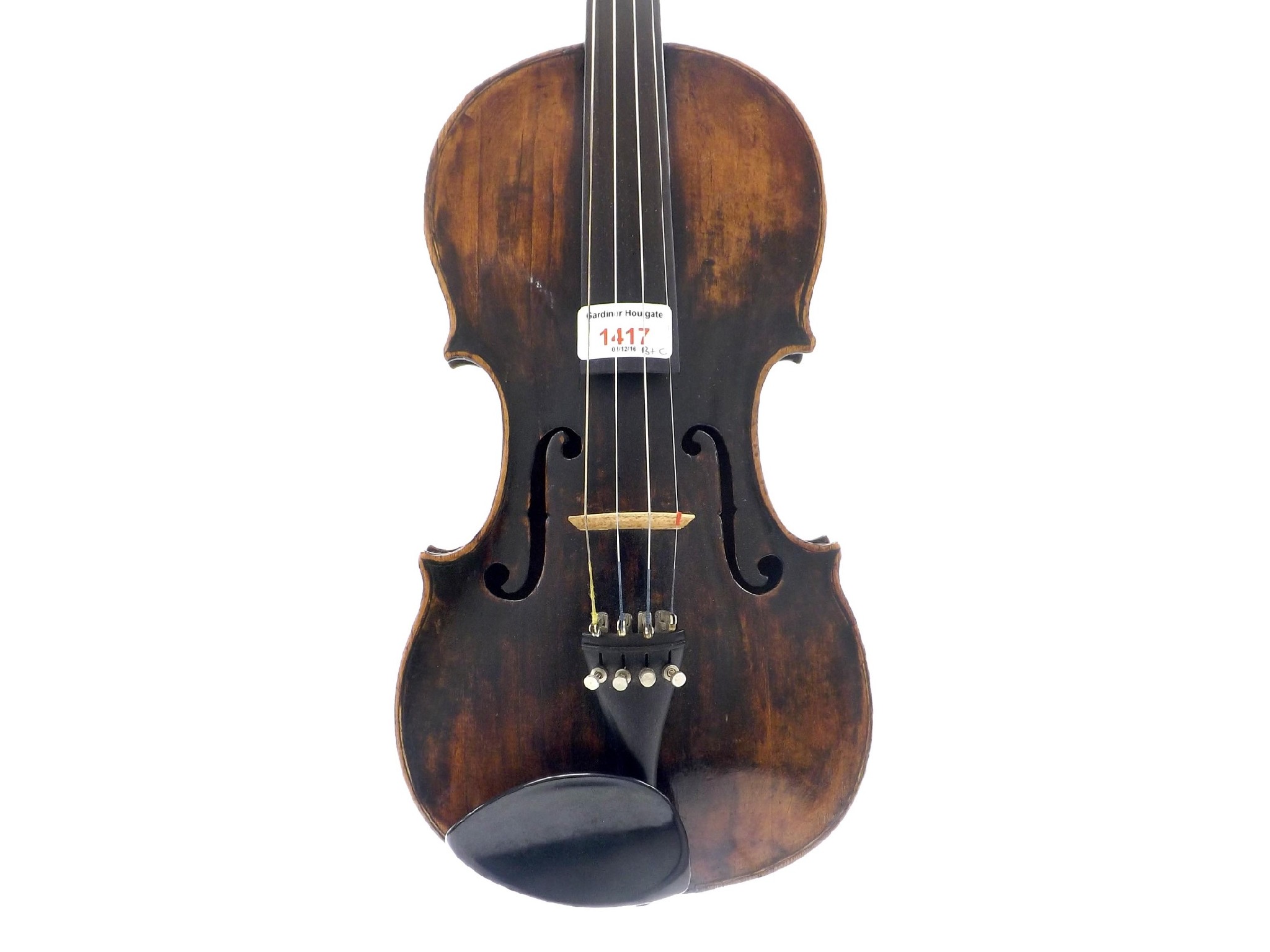 Appraisal: th century violin cm case This violin is sold with