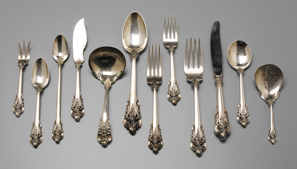 Appraisal: Wallace Grand Baroque Sterling Flatware American th century marks for