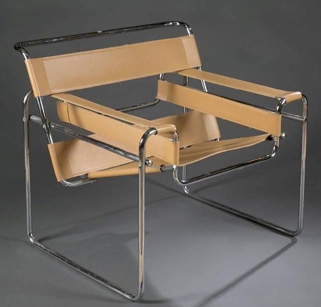 Appraisal: Wassily style chair after Marcel Breuer A Wassily style chair