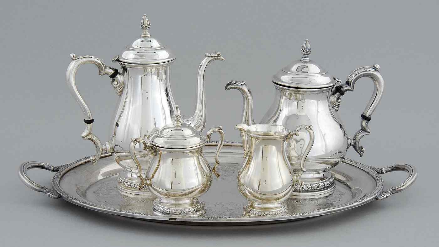 Appraisal: INTERNATIONAL SILVER CO FOUR-PIECE STERLING SILVER TEA SETIn the Prelude''