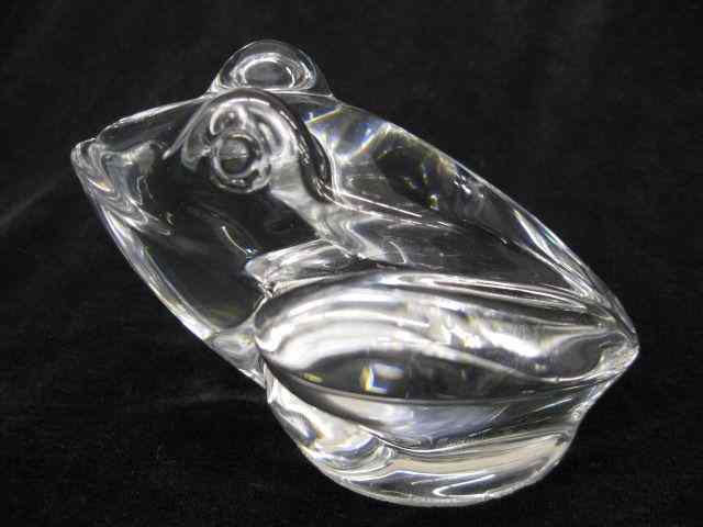 Appraisal: Daum French Crystal Figural Paperweightof a frog '' signed some