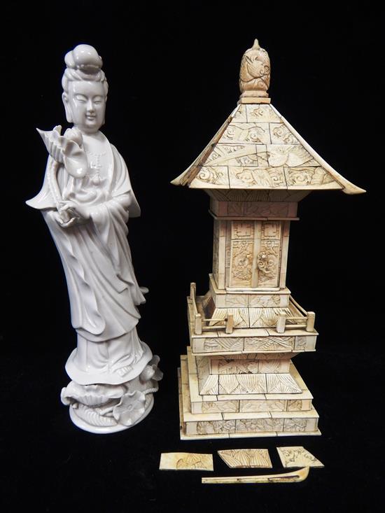 Appraisal: ASIAN two pieces late th early th C miniature carved