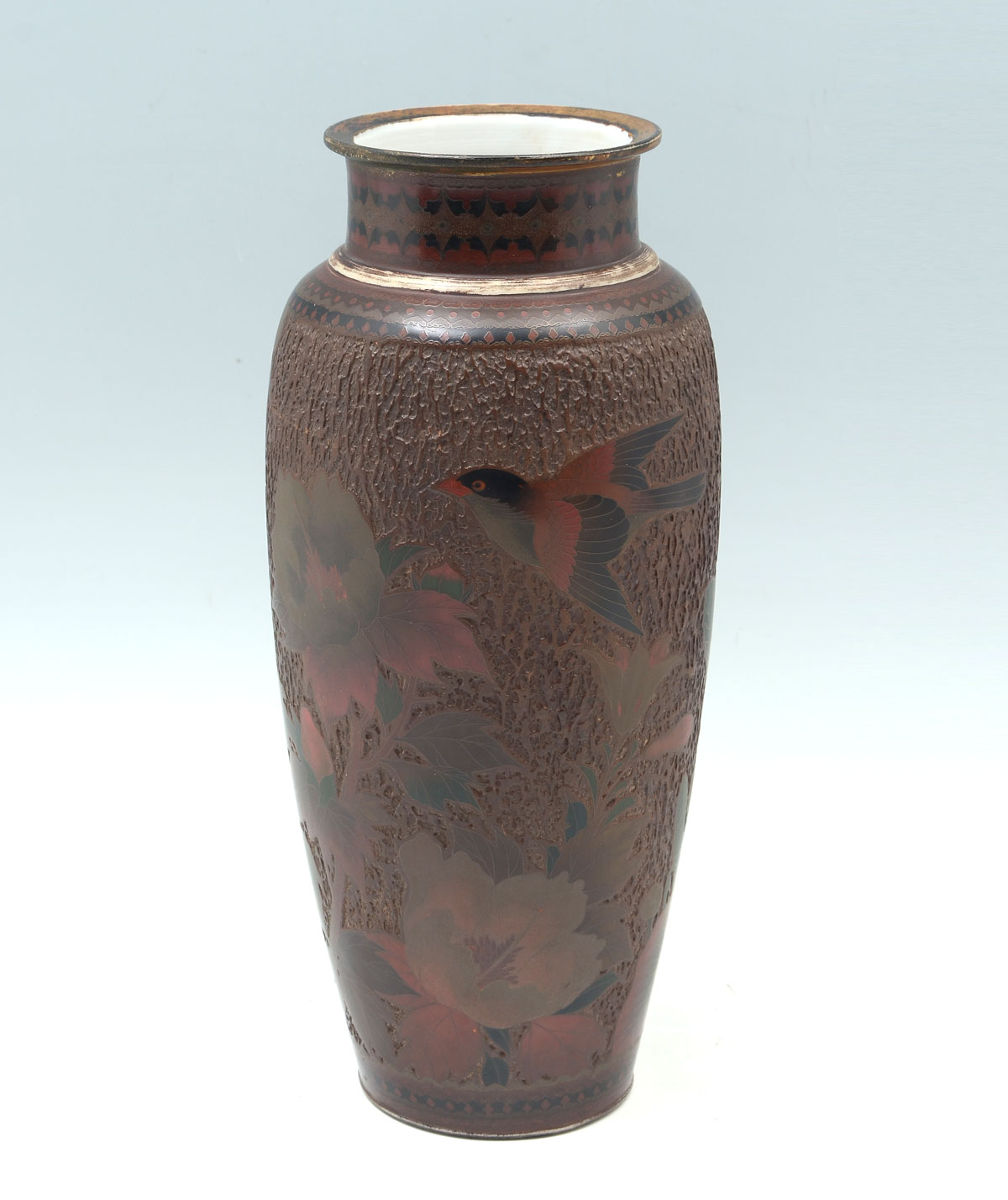 Appraisal: TH C JAPANESE TREE BARK TOTAI VASE Porcelain tree trunk