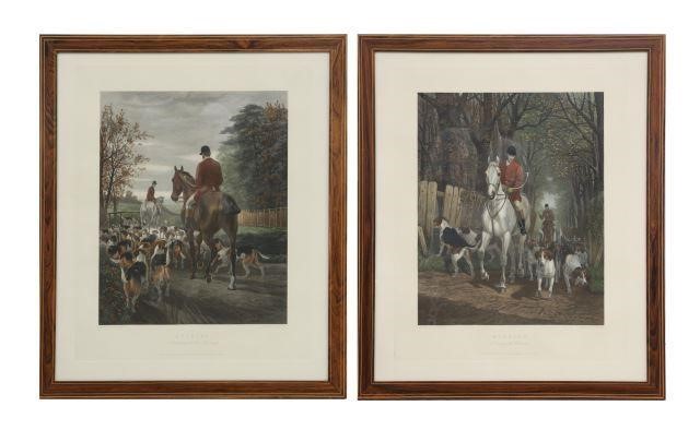 Appraisal: lot of Framed aquatint engravings on paper after Edward Algernon