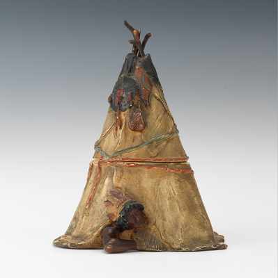 Appraisal: Large Amphora Tepee Humidor Ceramic with polychrome pigments in matte