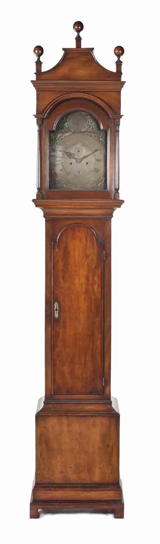 Appraisal: An American Cherry Tall Case Clock Aaron Miller Elizabethtown circa