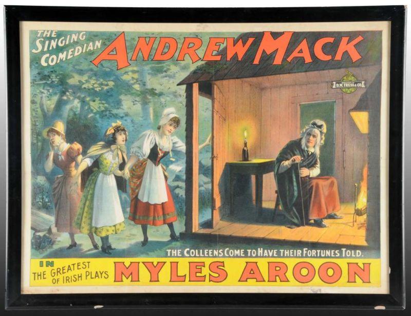 Appraisal: Myles Aroon Play Poster Description Circa Framed under glass Probably