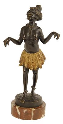 Appraisal: A Renevey A parcel gilt bronze figure of a Negress