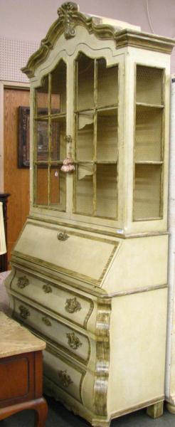 Appraisal: Vintage Henredon French Bombe Style Bookcase Secretary