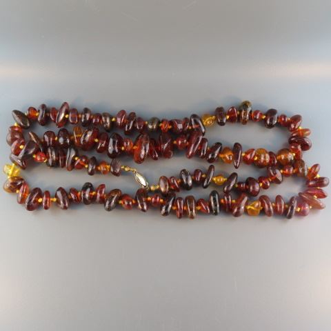 Appraisal: Amber Necklace natural beads long