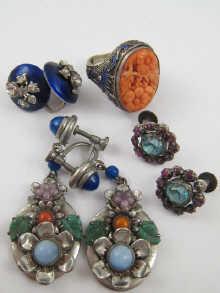 Appraisal: A mixed lot comprising a pair of blue enamel and