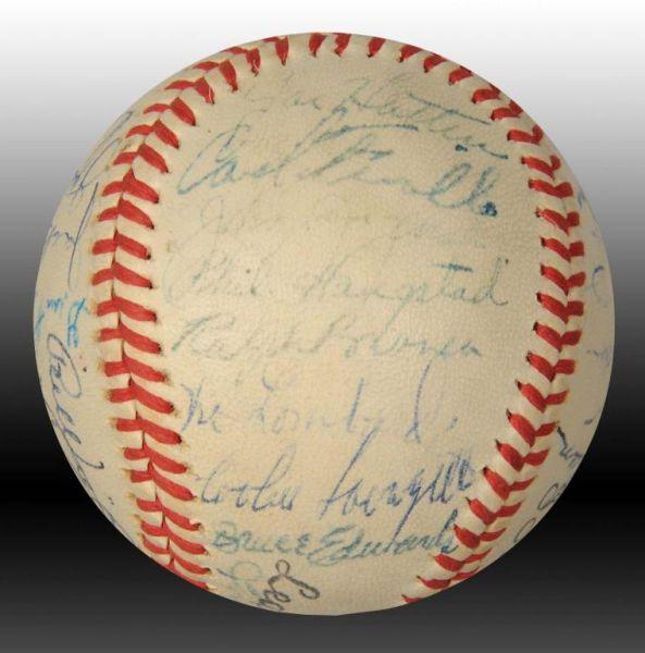 Appraisal: NY Brooklyn Dodgers Team Signed Baseball Description National Champions Ball