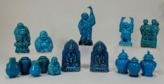 Appraisal: Chinese Porcelain Turquoise Glaze Miniatures CHINA TH CENTURY A collection