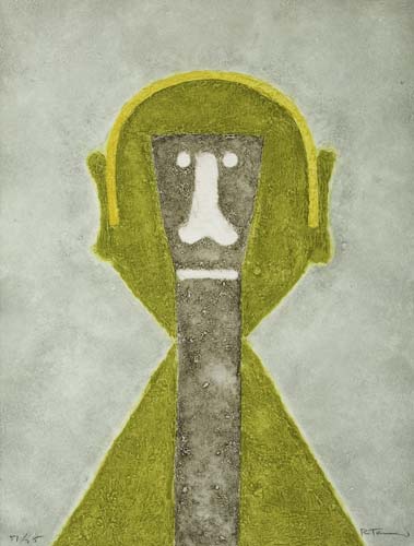 Appraisal: RUFINO TAMAYO Cabeza en Amarillo Color aquatint x mm x