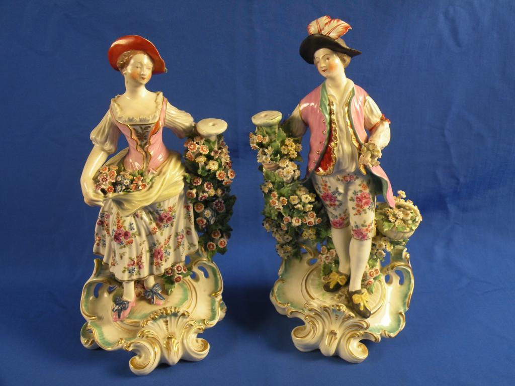 Appraisal: A pair of late thC Derby bocage figures in the