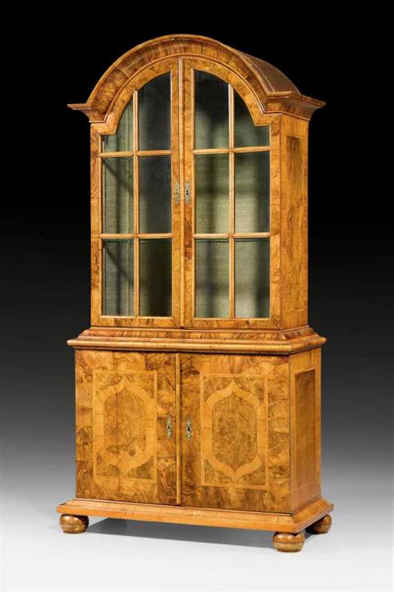 Appraisal: VITRINE ON CABINET Baroque Zurich circa Walnut burlwood and local