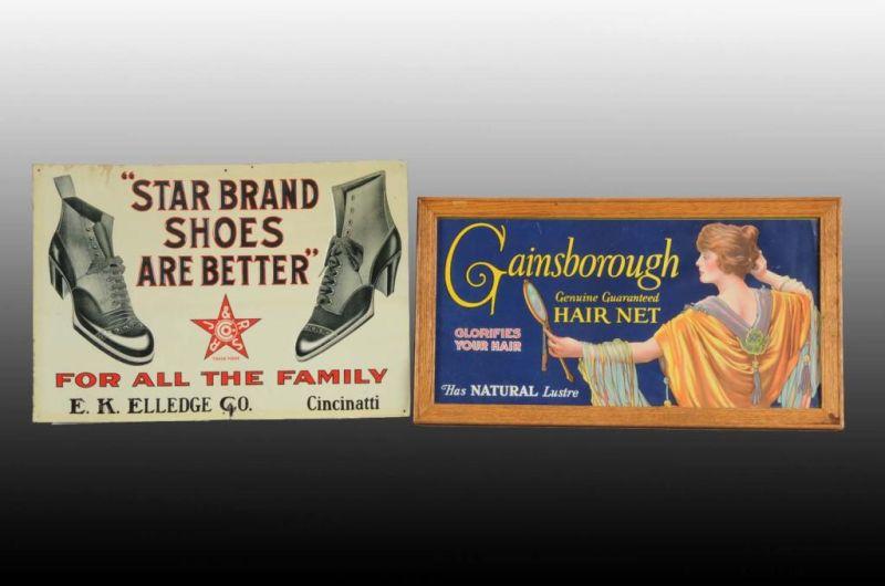 Appraisal: Lot of Paper Tin Advertising Signs Description Includes one Star