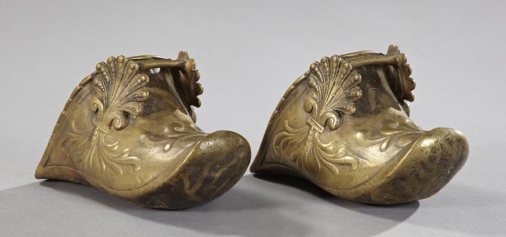 Appraisal: Good Pair of Spanish Colonial Brass Shoe Stirrups third quarter