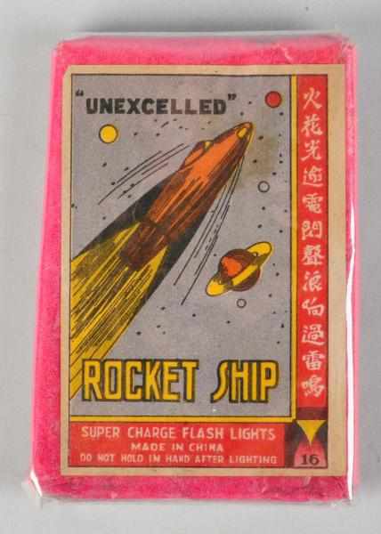 Appraisal: Unexcelled Rocket Ship -Pack Firecrackers Class Manufactured by Unexcelled One