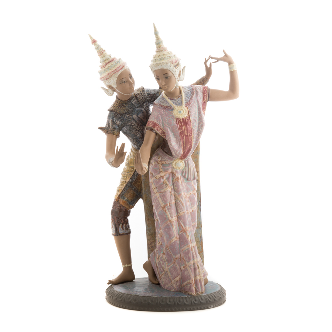 Appraisal: Lladro Gres Thai Dancing Couple in H Condition Good condition