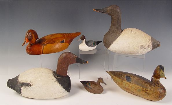 Appraisal: VINTAGE DUCK DECOYS AND MINIATURES To include Unsigned and unknown