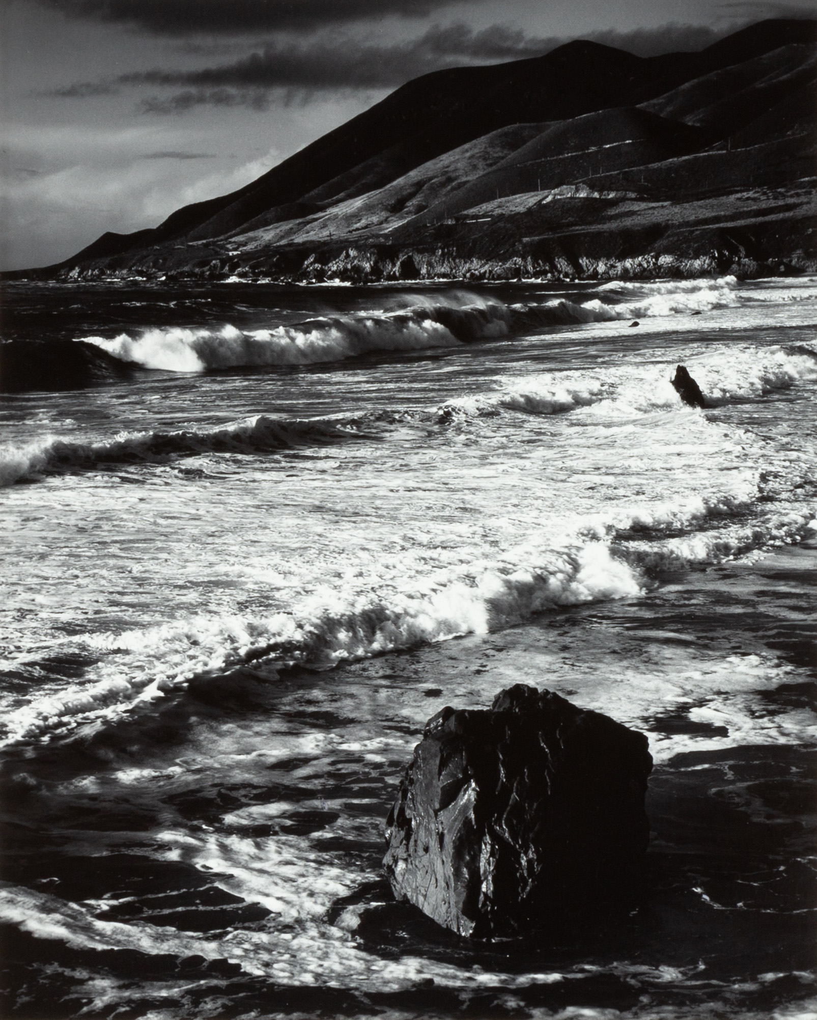 Appraisal: MORLEY BAER - WINTER SURF GARRAPATA Gelatin silver print mounted