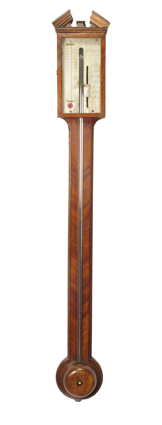 Appraisal: An early th century mahogany stick barometer