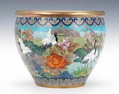 Appraisal: A Chinese Cloisonne Jardiniere A large jardiniere decorated in cloisonne