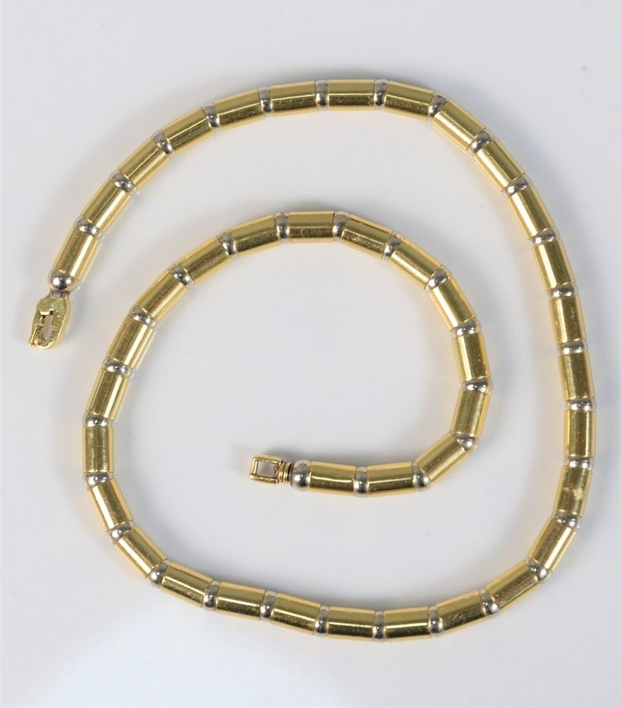 Appraisal: Karat Gold Flexible Necklace made up of barrel form beads