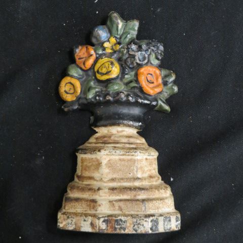 Appraisal: Cast Iron Figural Doorstop flowers in planter