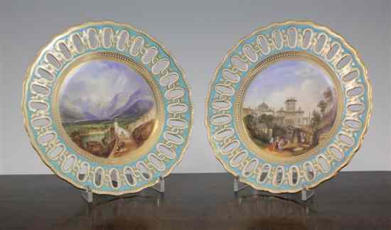 Appraisal: A pair of Copeland topographical plates c each finely painted