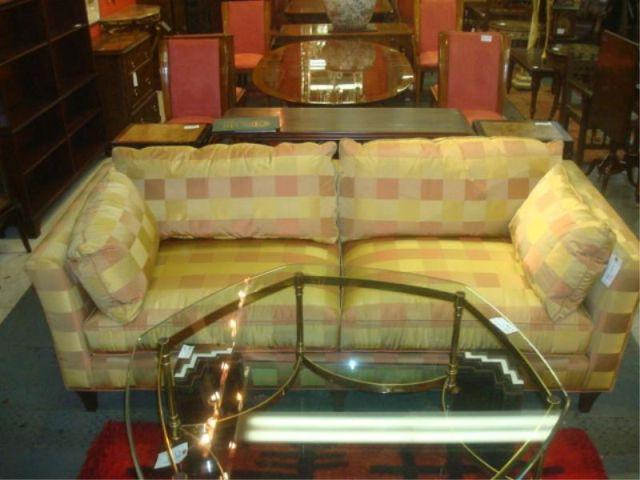 Appraisal: DAPHA Silk Sofa From a Southampton area home Dimensions wide