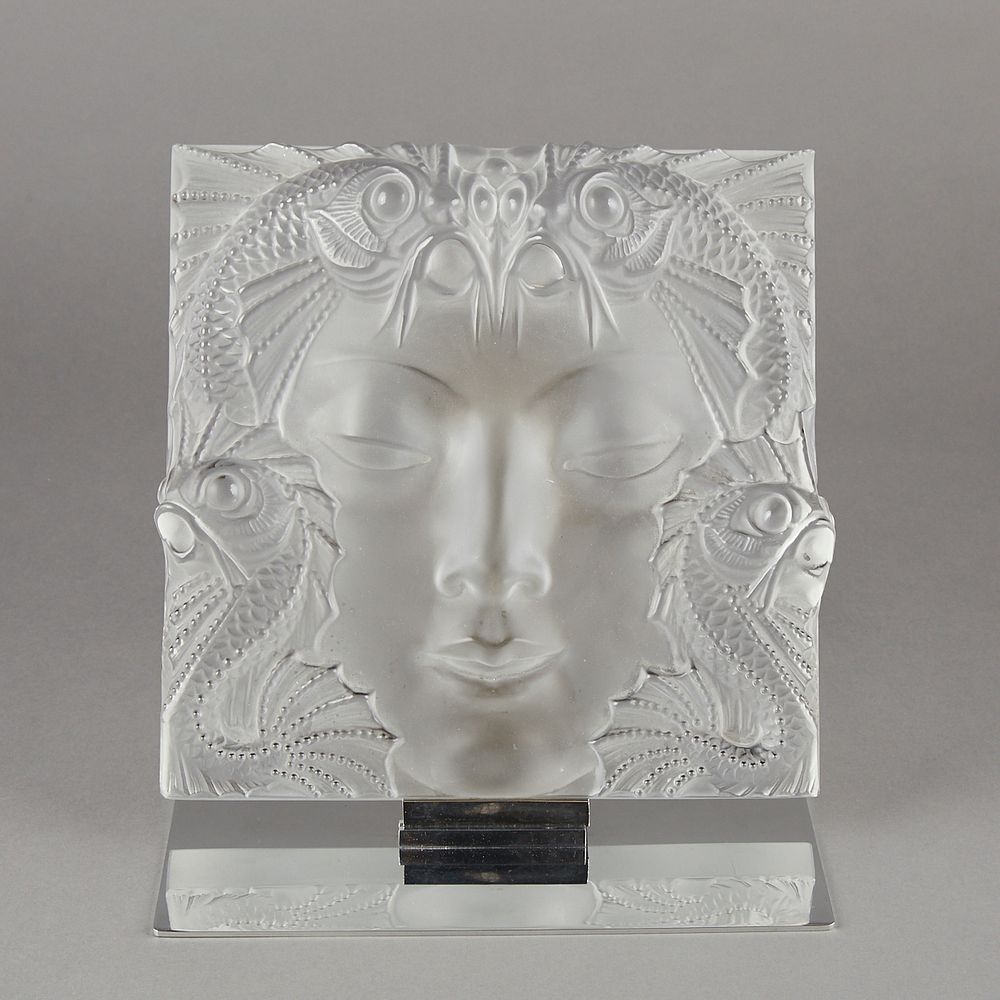 Appraisal: Lalique Crystal Figural Plaque Masque de Femme Rene Lalique -