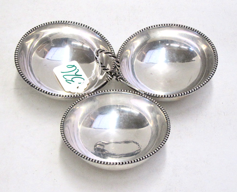 Appraisal: AMERICAN STERLING SILVER SERVING DISH divided into three bowls with