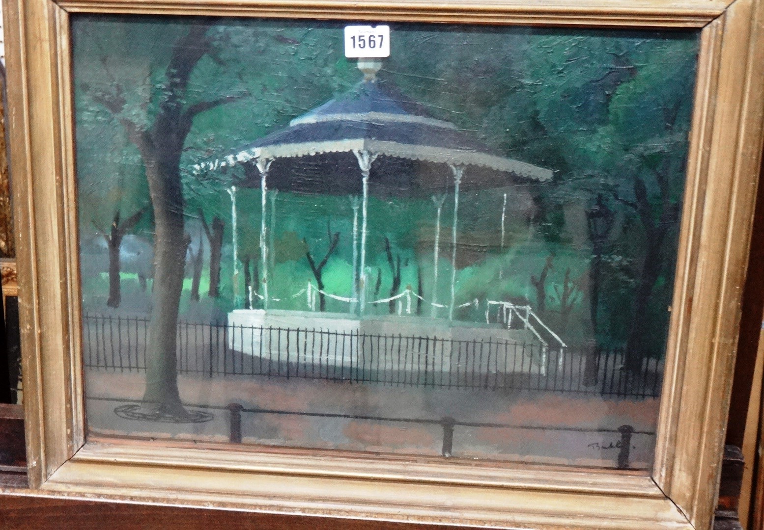 Appraisal: Robert Buhler - A bandstand oil on board signed cm