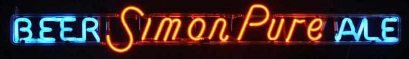 Appraisal: Simon Pure Beer Ale Neon Sign Description s Red and