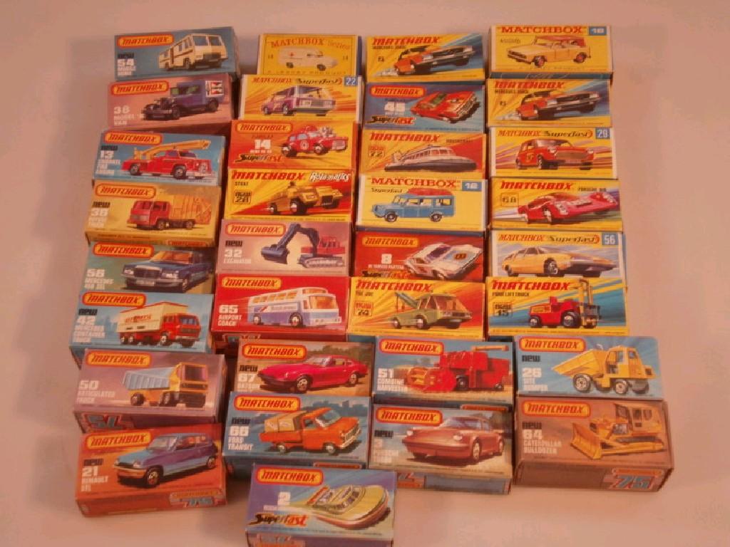 Appraisal: A collection of thirty three Matchbox Superfast die cast models