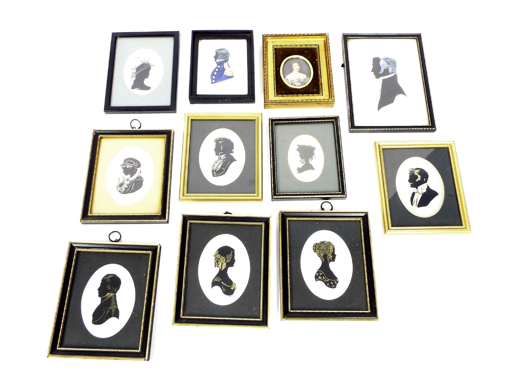 Appraisal: Collection of ten various silhouette pictures dating from the th