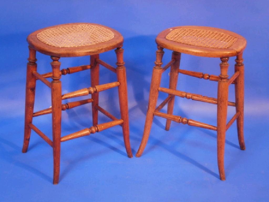 Appraisal: A pair of thC cane seated stools