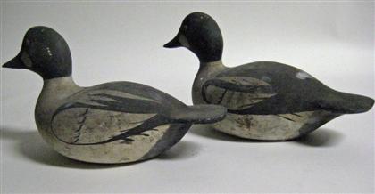 Appraisal: Two carved and painted golden eye duck decoys julius edward