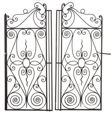 Appraisal: piece French wrought iron gate early th c with scroll