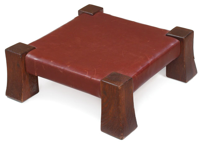 Appraisal: Gustav Stickley monk stool low form with a flared foot