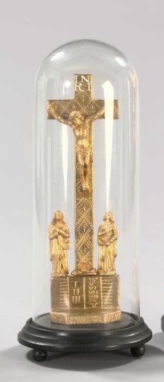 Appraisal: Italian Carved Giltwood Crucifixion Group fourth quarter th century with