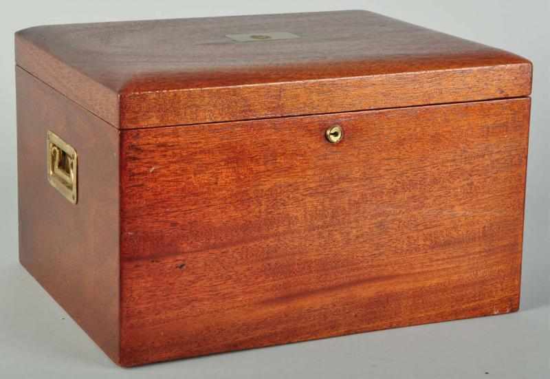 Appraisal: Oak Milk Glass Cigar Humidor with Handles Description s Beautiful