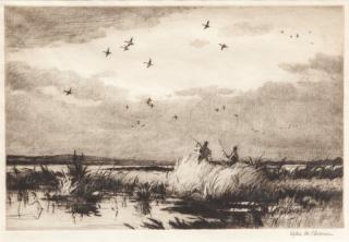 Appraisal: Ogden M Pleissner - Passing Pintails signed Ogden M Pleissner