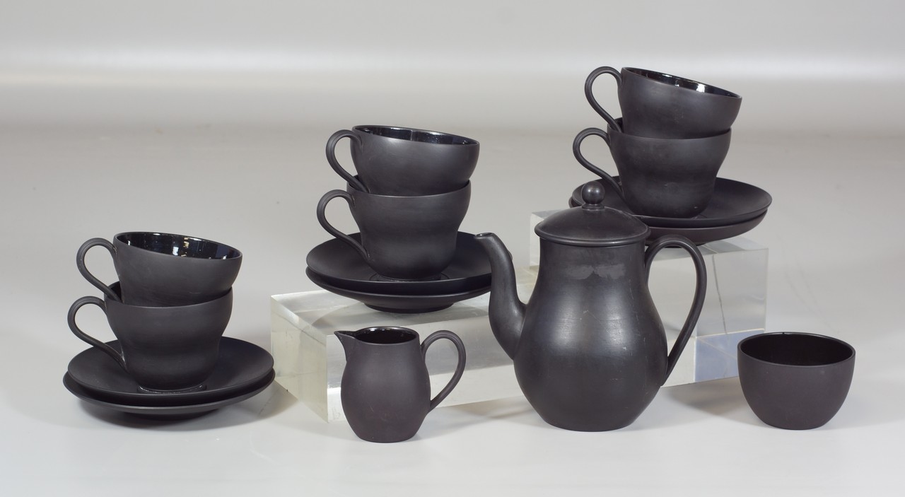 Appraisal: -Piece Wedgwood black jasper teaset marked Wedgwood in small block